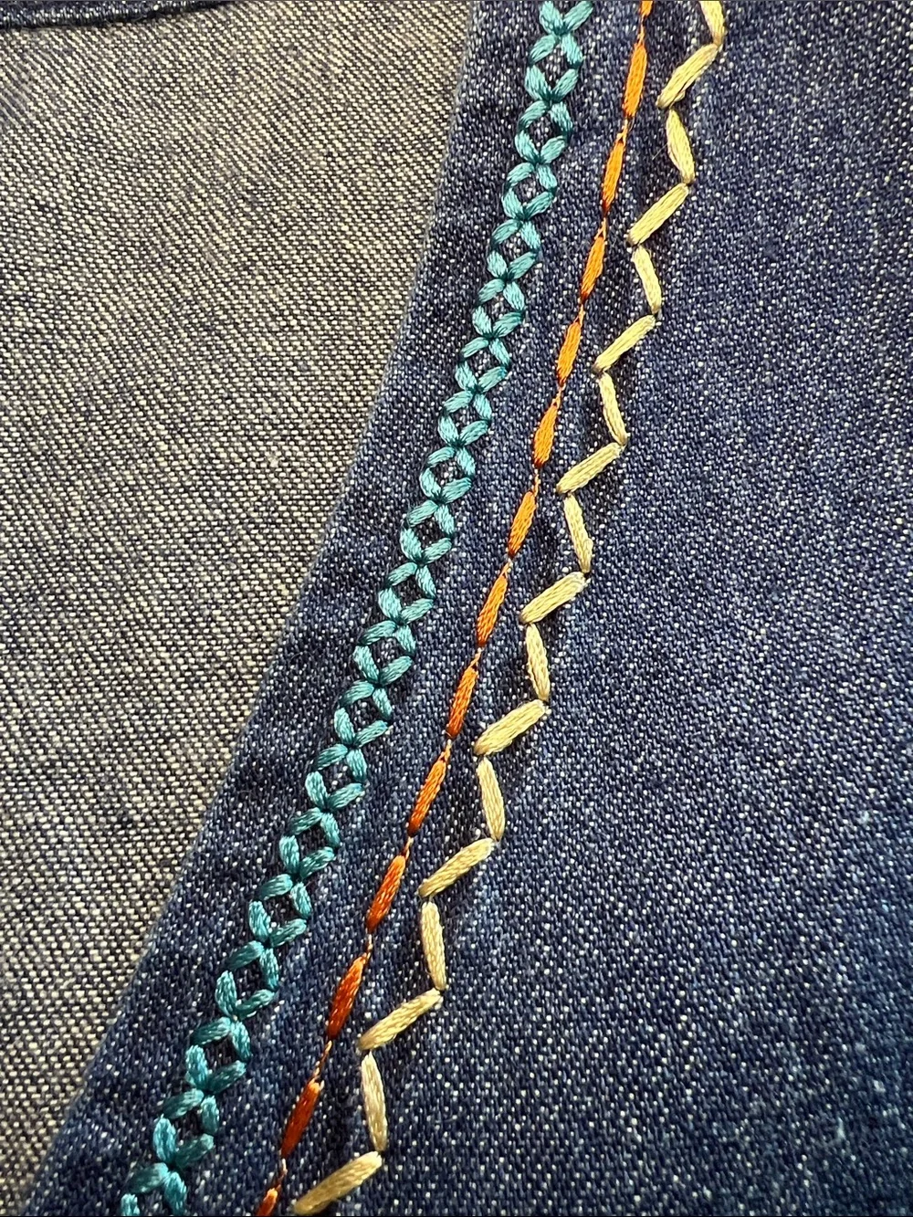 VTG Teddi Denim Vest M NWT 90s Aztec Southwestern Embroidered Jean Cowgirl Y2K - Picture 6 of 12